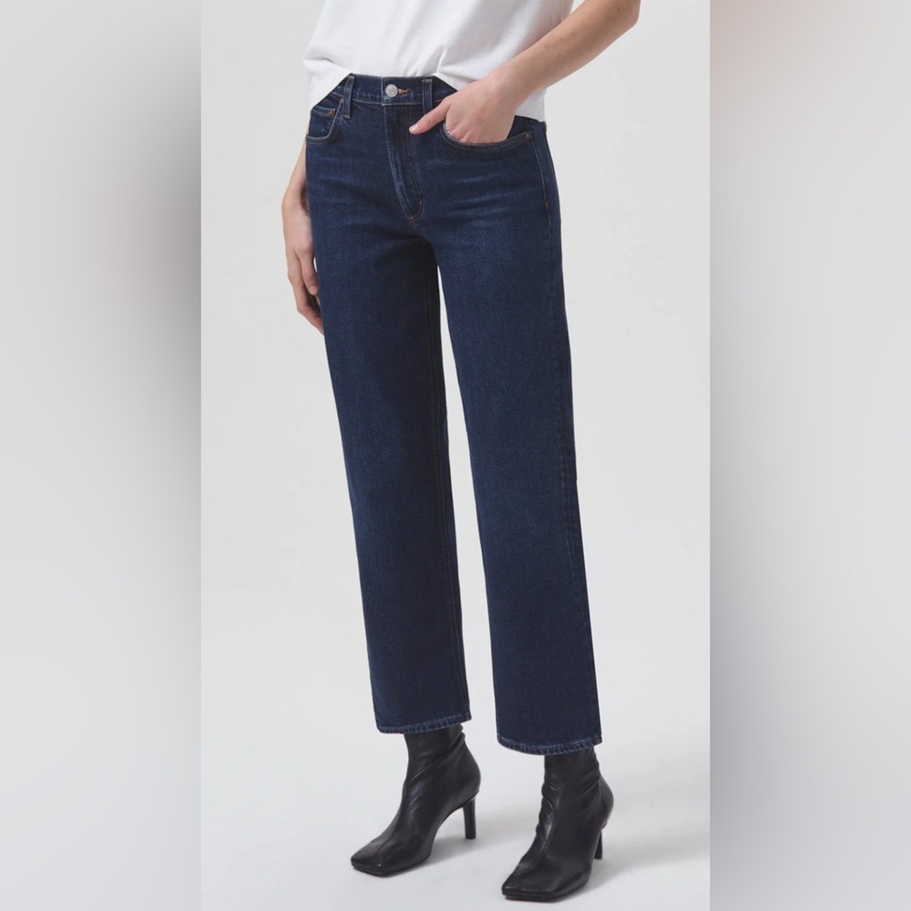 Agolde Kye Mid Rise Straight Crop Jeans Soft Stretch Song